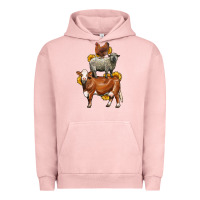 Pigment Salmon farm animals stack Urban Hoodie - LillyAllenDesigns
