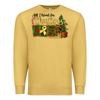 Antique Gold all i want for christmas is cure childhood cancer Premium Sweatshirt - FaDigitalArtStudio