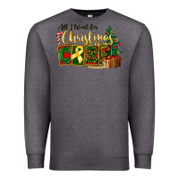 Charcoal Heather all i want for christmas is cure childhood cancer Premium Sweatshirt - FaDigitalArtStudio