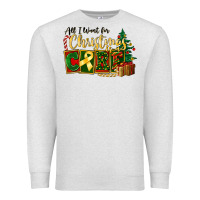Oatmeal Heather all i want for christmas is cure childhood cancer Premium Sweatshirt - FaDigitalArtStudio