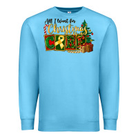 Ocean Blue all i want for christmas is cure childhood cancer Premium Sweatshirt - FaDigitalArtStudio