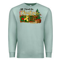 Seafoam all i want for christmas is cure childhood cancer Premium Sweatshirt - FaDigitalArtStudio