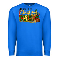 True Royal all i want for christmas is cure childhood cancer Premium Sweatshirt - FaDigitalArtStudio