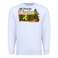 White all i want for christmas is cure childhood cancer Premium Sweatshirt - FaDigitalArtStudio