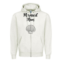 Oatmeal Heather Mermaid mom Zipper Hoodie - Unal Design