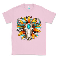 Bubblegum Pink Western bull skull sunflower Classic Tee - MaliasSmallBusiness