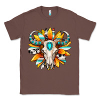 Chestnut Western bull skull sunflower Classic Tee - MaliasSmallBusiness