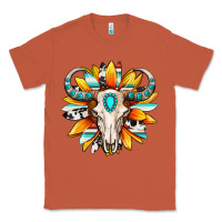 Copper Western bull skull sunflower Classic Tee - MaliasSmallBusiness
