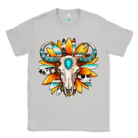 Moon Dust Western bull skull sunflower Classic Tee - MaliasSmallBusiness