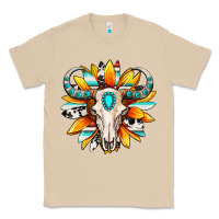 Mushroom Western bull skull sunflower Classic Tee - MaliasSmallBusiness