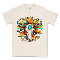 Natural Western bull skull sunflower Classic Tee - MaliasSmallBusiness