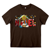 Chocolate Brown Noel Heavy Core Tee - CowhideDigitalArt