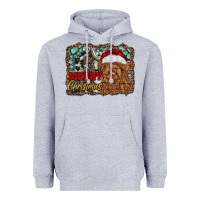 Heather Grey merry Christmas highland cow Heavyweight Hoodie - RanaPortraitStore
