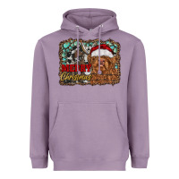 Lavender merry Christmas highland cow Heavyweight Hoodie - RanaPortraitStore