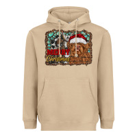 Mushroom merry Christmas highland cow Heavyweight Hoodie - RanaPortraitStore