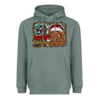 Sage merry Christmas highland cow Heavyweight Hoodie - RanaPortraitStore