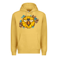 Antique Gold bee sunflower leopard Premium Hoodie - AdoDesignShop