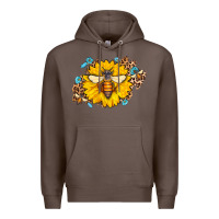 Coffee bee sunflower leopard Premium Hoodie - AdoDesignShop