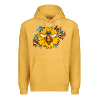 Mustard bee sunflower leopard Premium Hoodie - AdoDesignShop