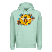 Seafoam bee sunflower leopard Premium Hoodie - AdoDesignShop
