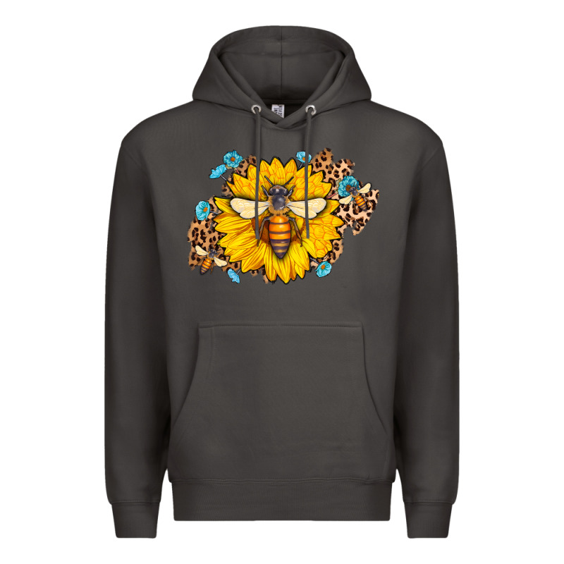 Bee Sunflower Leopard Premium Hoodie by AdoDesignShop | Teevron