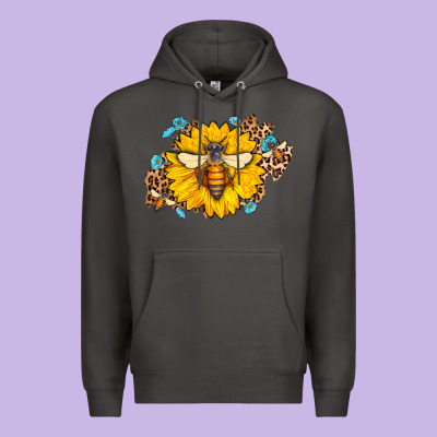 Bee Sunflower Leopard Premium Hoodie Designed By Adodesignshop