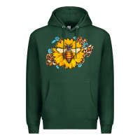 Sports Green bee sunflower leopard Premium Hoodie - AdoDesignShop