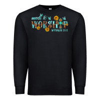 Black made to worship with sunflowers Premium Sweatshirt - HRA Design Shop