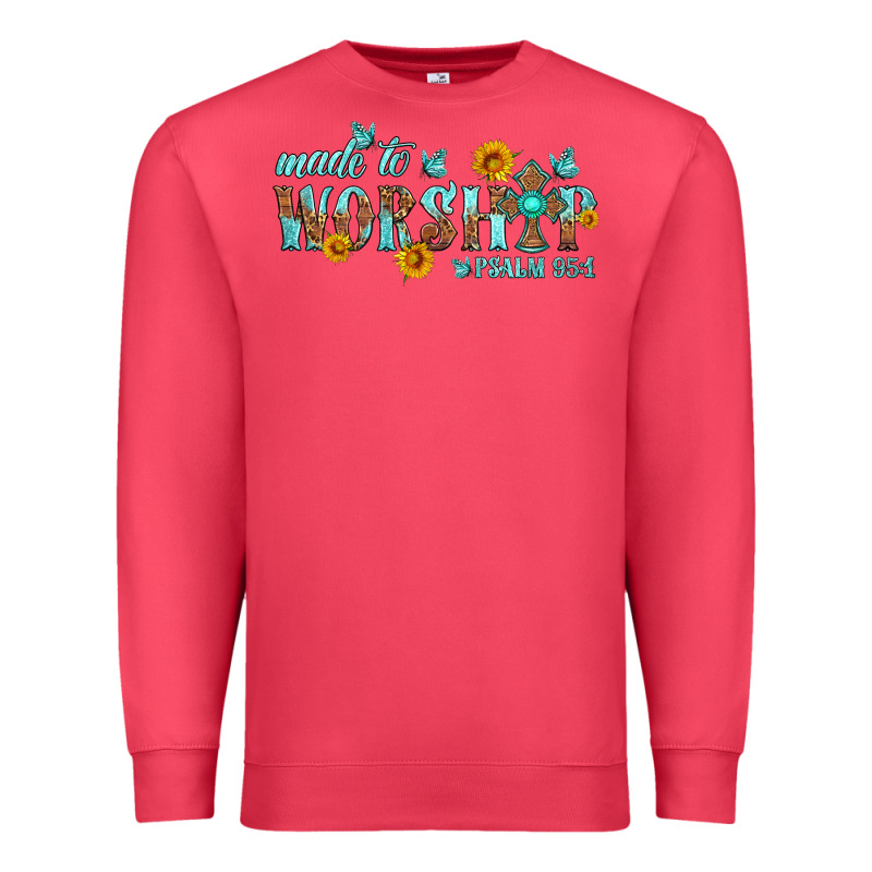Made To Worship With Sunflowers Premium Sweatshirt by HRA Design Shop | Teevron