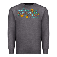 Charcoal Heather made to worship with sunflowers Premium Sweatshirt - HRA Design Shop