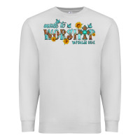 Dove Grey made to worship with sunflowers Premium Sweatshirt - HRA Design Shop