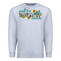 Heather Grey made to worship with sunflowers Premium Sweatshirt - HRA Design Shop
