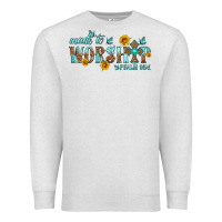 Oatmeal Heather made to worship with sunflowers Premium Sweatshirt - HRA Design Shop