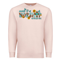 Pale Pink made to worship with sunflowers Premium Sweatshirt - HRA Design Shop