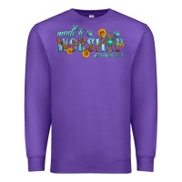 Purple made to worship with sunflowers Premium Sweatshirt - HRA Design Shop