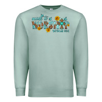 Seafoam made to worship with sunflowers Premium Sweatshirt - HRA Design Shop