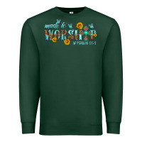 Sports Green made to worship with sunflowers Premium Sweatshirt - HRA Design Shop