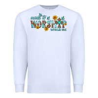 White made to worship with sunflowers Premium Sweatshirt - HRA Design Shop