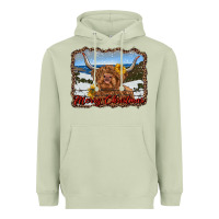 Matcha merry christmas highland cow with farm Heavyweight Hoodie - RanaPortraitStore