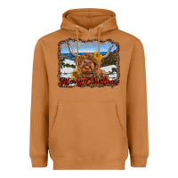 Meerkat merry christmas highland cow with farm Heavyweight Hoodie - RanaPortraitStore
