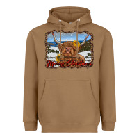 Toasted Coconut merry christmas highland cow with farm Heavyweight Hoodie - RanaPortraitStore