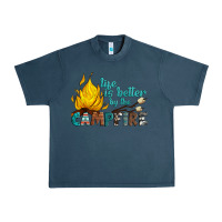 Midnight Navy life is better by the campfire Urban Heavy Tee - Artiststas