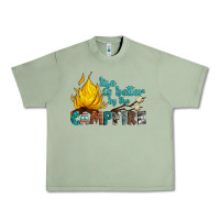 Oil Green life is better by the campfire Urban Heavy Tee - Artiststas