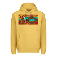 Antique Gold aztec horse cactus and sunflowers license plate template Premium Hoodie - Artiststas