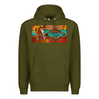 Army Green aztec horse cactus and sunflowers license plate template Premium Hoodie - Artiststas