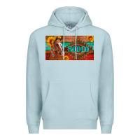 Blue Mist aztec horse cactus and sunflowers license plate template Premium Hoodie - Artiststas