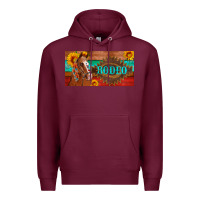 Burgundy aztec horse cactus and sunflowers license plate template Premium Hoodie - Artiststas