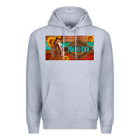 Heather Grey aztec horse cactus and sunflowers license plate template Premium Hoodie - Artiststas