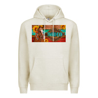 Oatmeal Heather aztec horse cactus and sunflowers license plate template Premium Hoodie - Artiststas