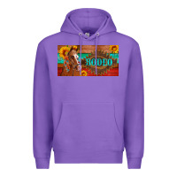 Purple aztec horse cactus and sunflowers license plate template Premium Hoodie - Artiststas